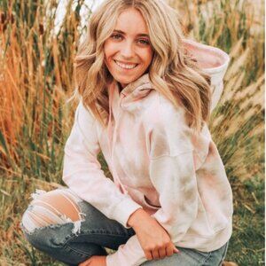 NEW - Clothes for Humans Tie Dye Pink 100% Cotton Hoodie